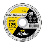 Metal & Stainless Steel Cutting Disc 125 x 1.6 mm | Alpha 90 Pack with Bonus 29-724B Snips