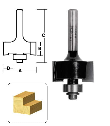 CARBiTOOL Rebating Router Bit T1716B 1/2 – Sharp Edge Aust