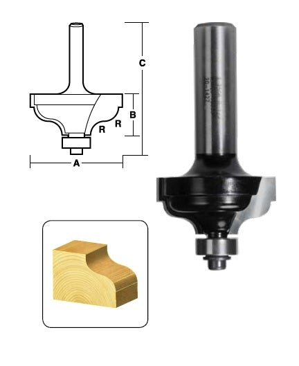 CARBiTOOL Ogee Router Bit for Table and Mantle Edges T7508B 1/2