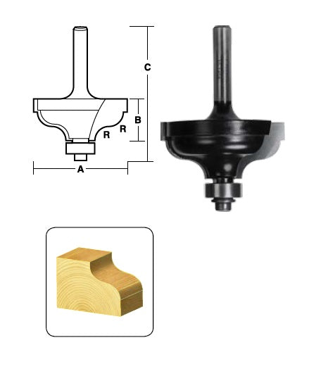 CARBiTOOL Ogee Router Bit for Table and Mantle Edges T7506B