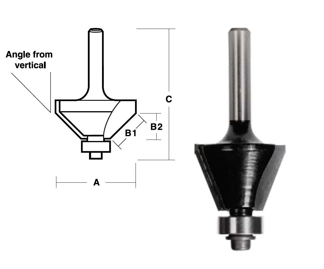 Right angle shop router bit