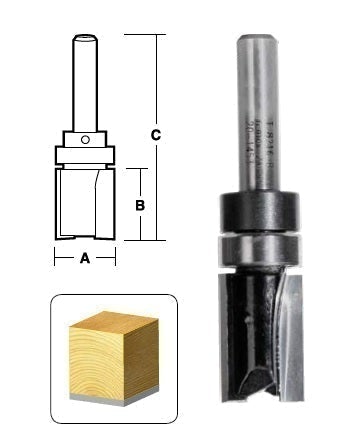 CARBiTOOL Inverted Laminate Flush Trimming Router Bit T8224B 1/2