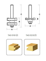 CARBiTOOL Tongue and Groove Router Bit TAG02B 1/2