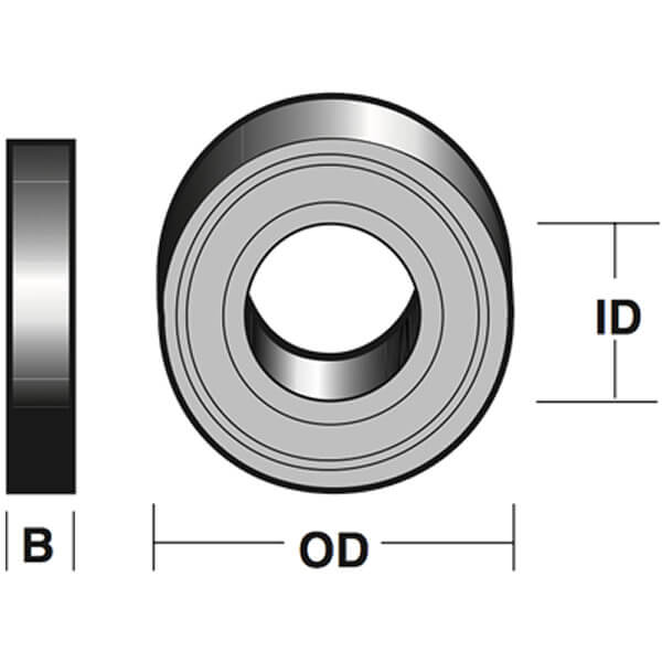 Cuscinetto a sfere TB16 | 19 mm diametro esterno x 6,35 mm diametro interno x 7,1 mm diametro interno