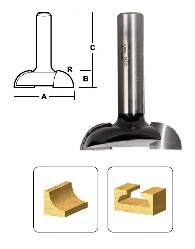 CARBiTOOL Drawer Pull Router Bit for Hidden Handle on Cupboard Doors TDC16 1/2