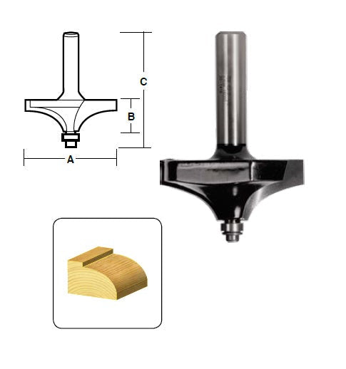 CARBiTOOL Στρογγυλοποίηση πάνω από το Bit Router TEB02B 1/2