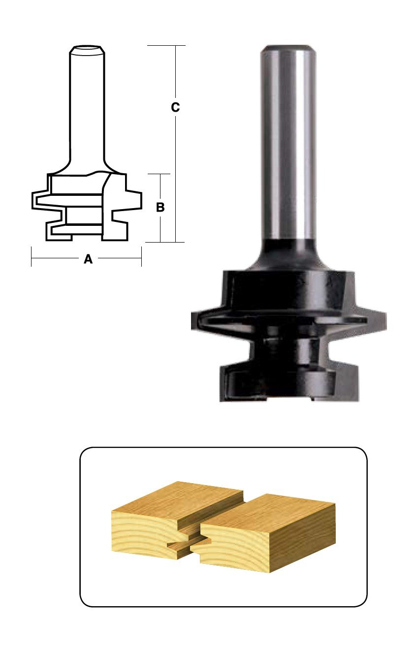 CARBiTOOL Tongue and Groove Router Bit | TGB200 1/2