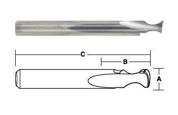Μύτη δρομολογητή στρογγυλής άκρης CARBiTOOL για κοπή πλαστικού TSPER08S