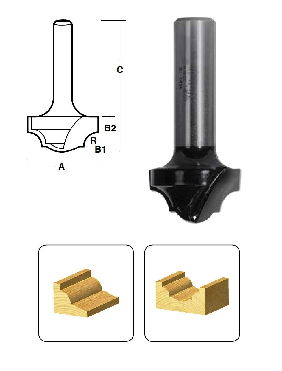 CARBiTOOL Traditional Classic Router Bit | TTC8 1/2