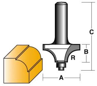 CARBiTOOL Beading Router Bit με ρουλεμάν T606B 1/2