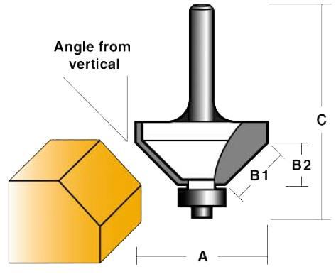 CARBiTOOL 30 Degree Chamfering Router Bit T8130B 1 2
