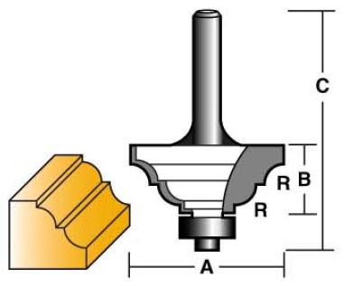 CARBiTOOL Classical Router Bit for Furniture & Moulding TC12B